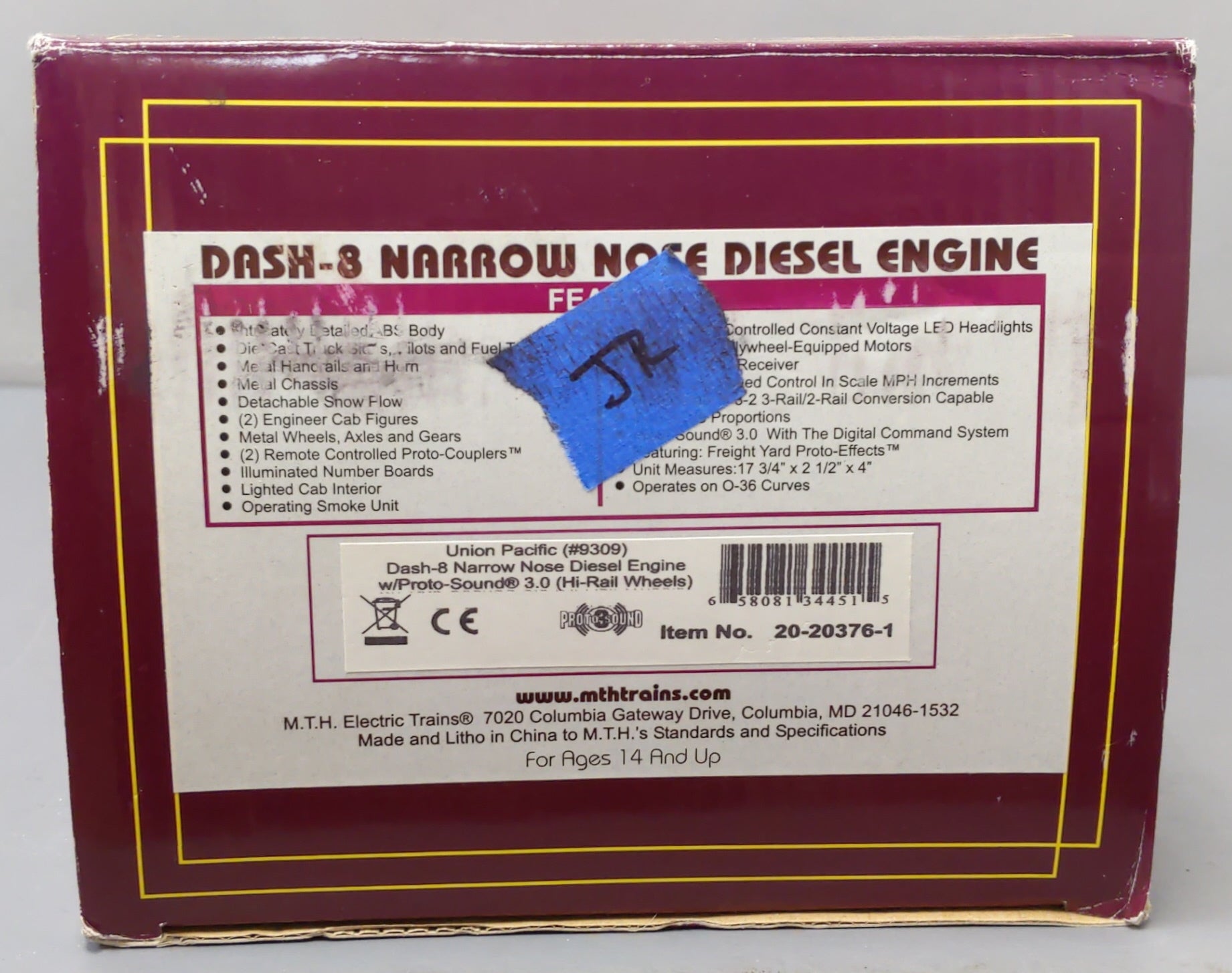 MTH 20-20376-1 O UP Dash-8 Narrow Nose Diesel Engine w/PS 3.0 #9309