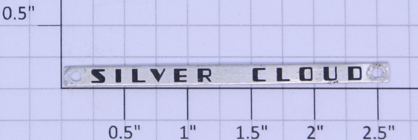 Lionel 2533-12 Silver Cloud Nameplate with Mounting Holes