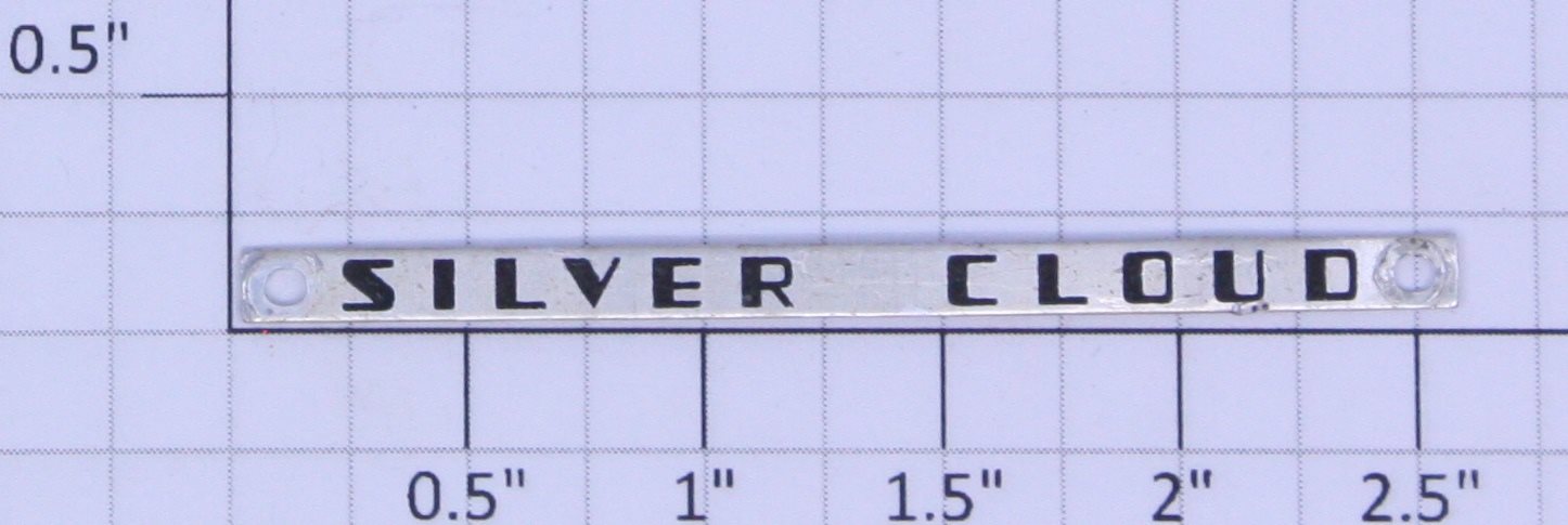 Lionel 2533-12 Silver Cloud Nameplate with Mounting Holes