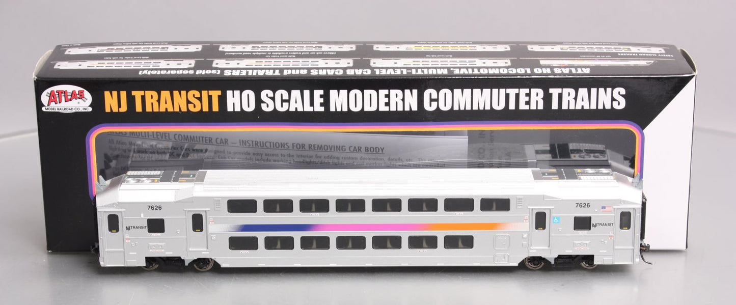 Atlas 20004126 HO New Jersey Transit Multi-level Commuter Coach Trailer #7626