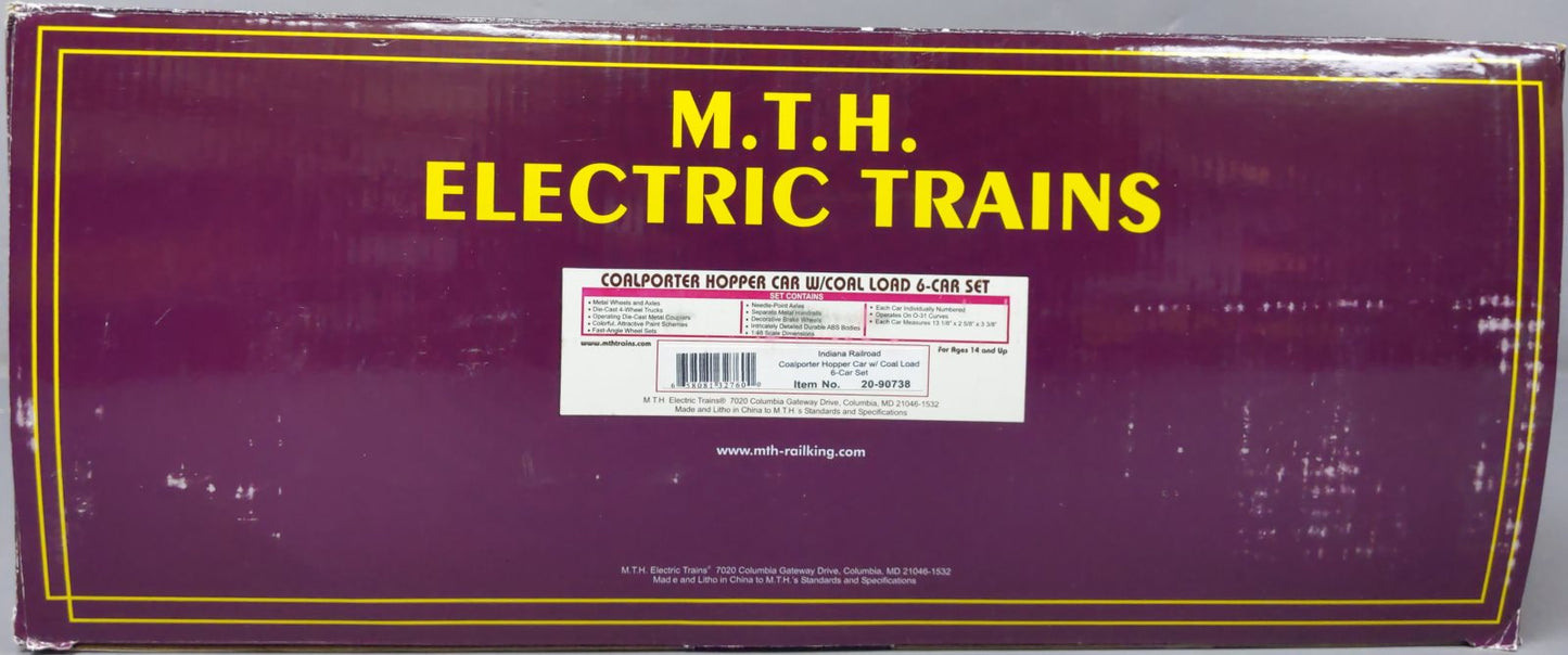 MTH 20-90738 Coalporter Hopper Car w/ Coal Load 6-Car Set
