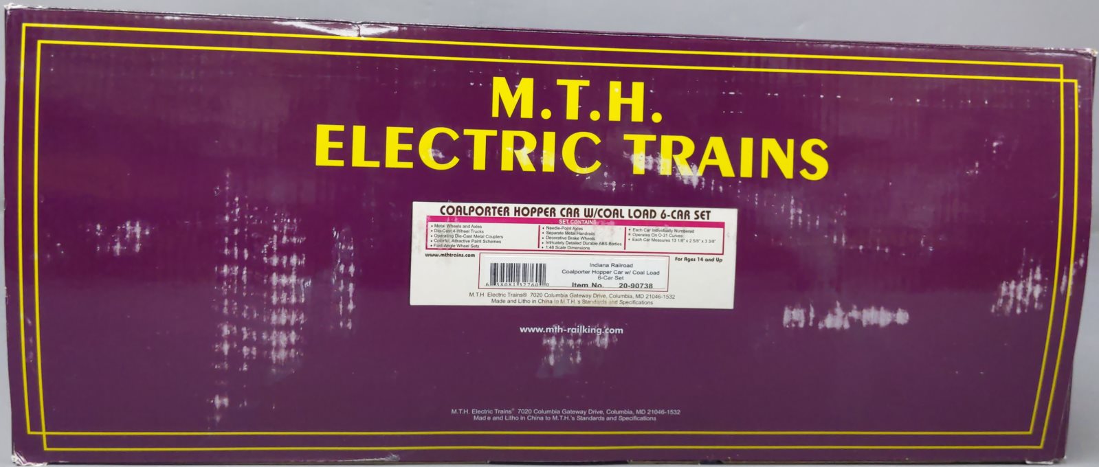 MTH 20-90738 Coalporter Hopper Car w/ Coal Load 6-Car Set