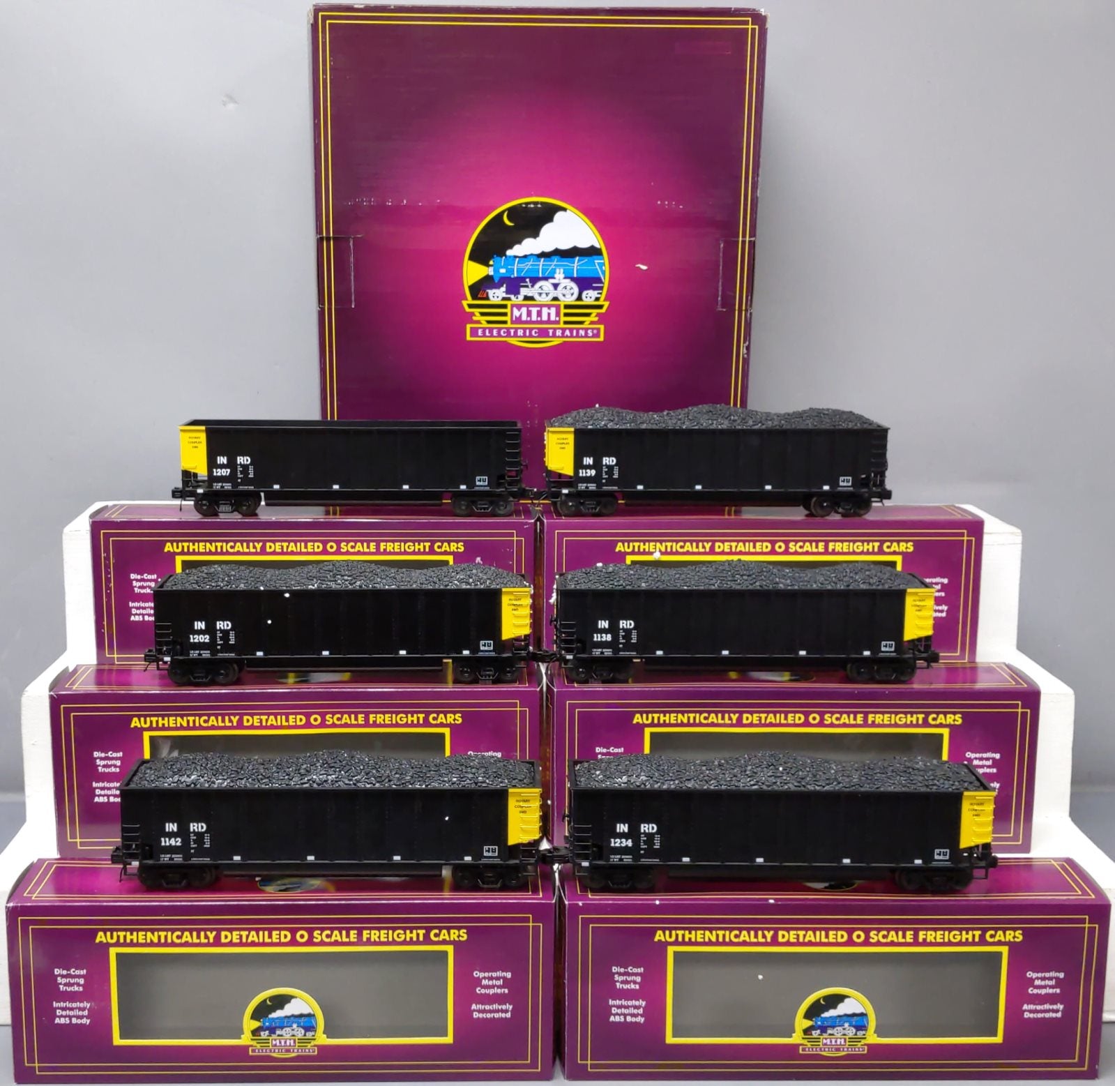 MTH 20-90738 Coalporter Hopper Car w/ Coal Load 6-Car Set