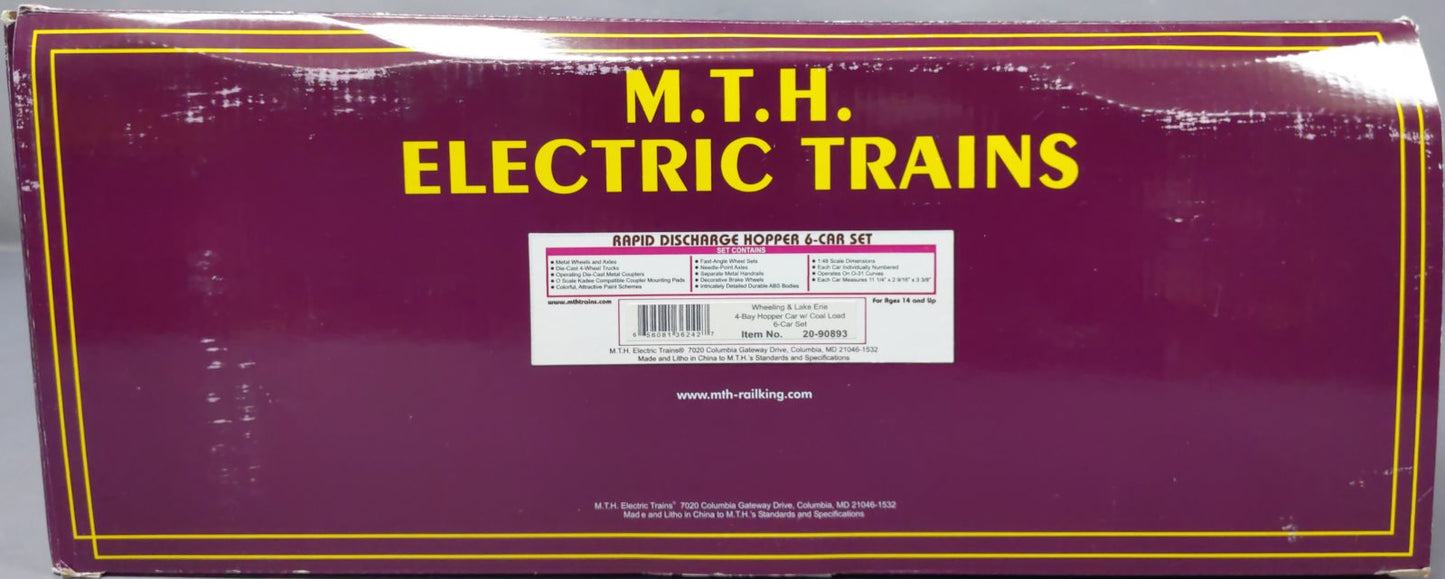 MTH 20-90893 O W&LE 4-Bay Hopper (Pack of 6)