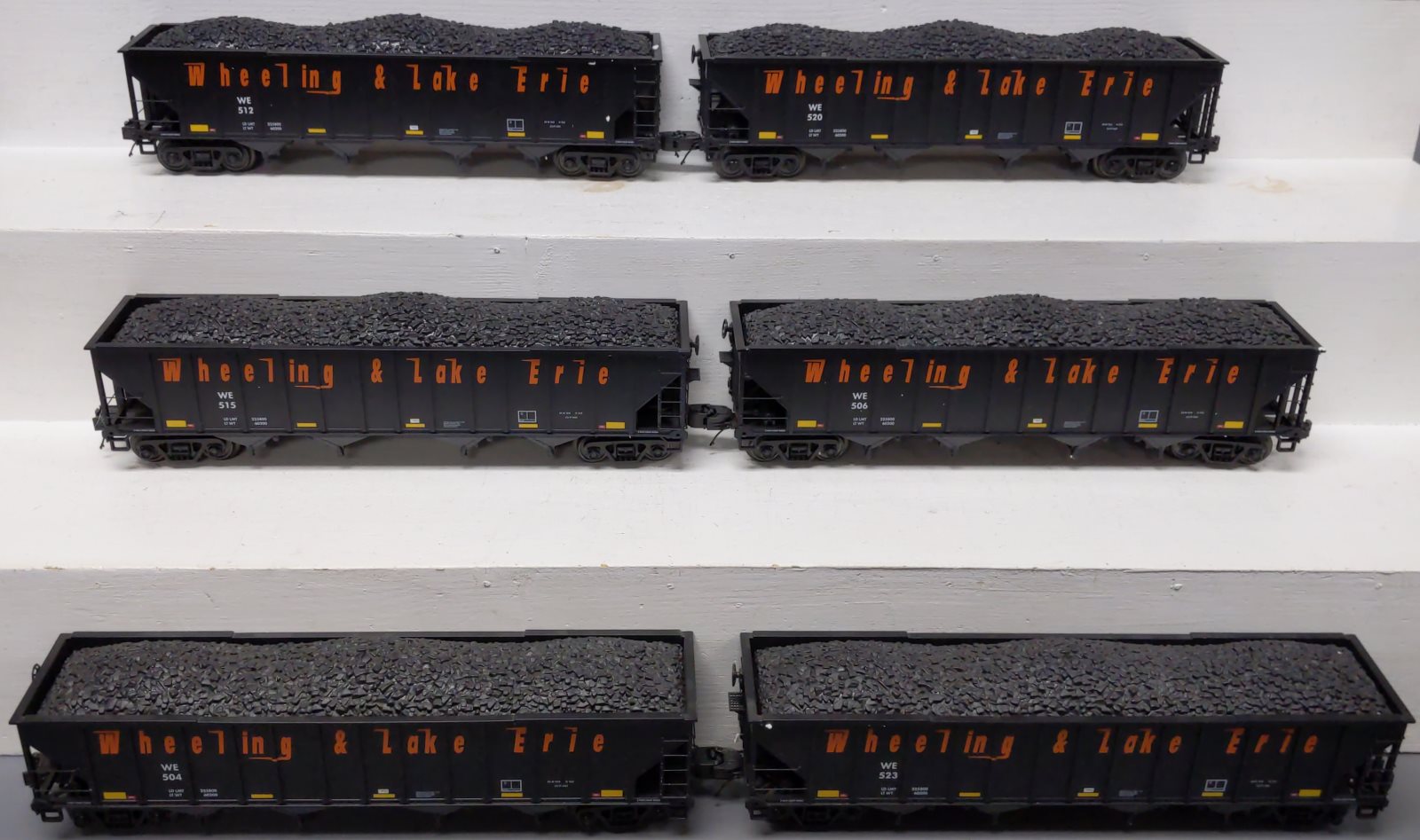 MTH 20-90893 O W&LE 4-Bay Hopper (Pack of 6)