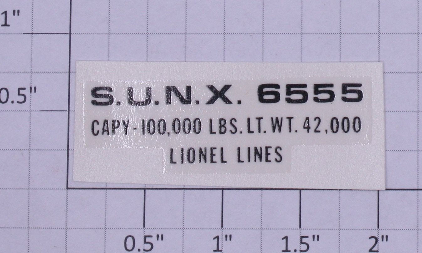 Lionel 6555-D S.U.N.X. Black Decal