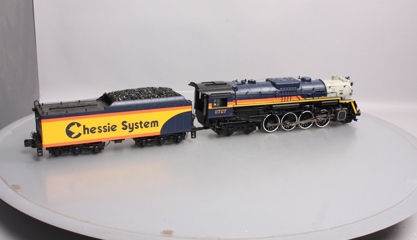 MTH 20-3289-1 Chessie 2-8-4 Berkshire Steam Locomotive Hi-Rail w/PS2 #2727