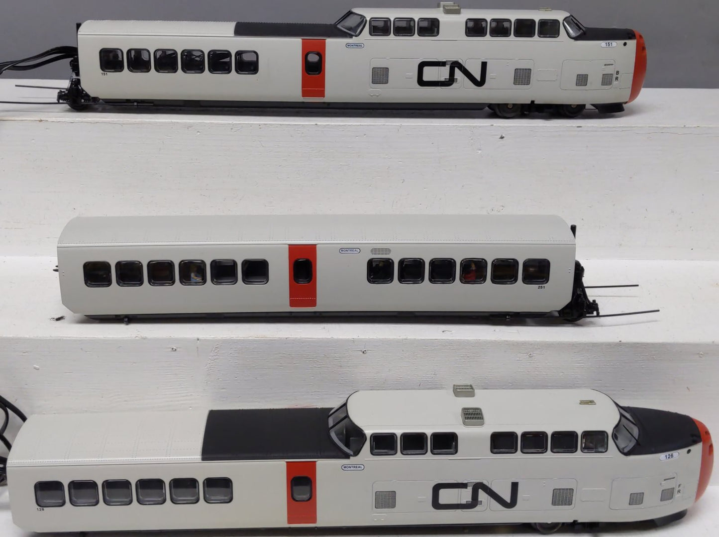 MTH 20-20036-1 Canadian National Turbotrain Passenger Set w/PS 3.0 #126/256/151
