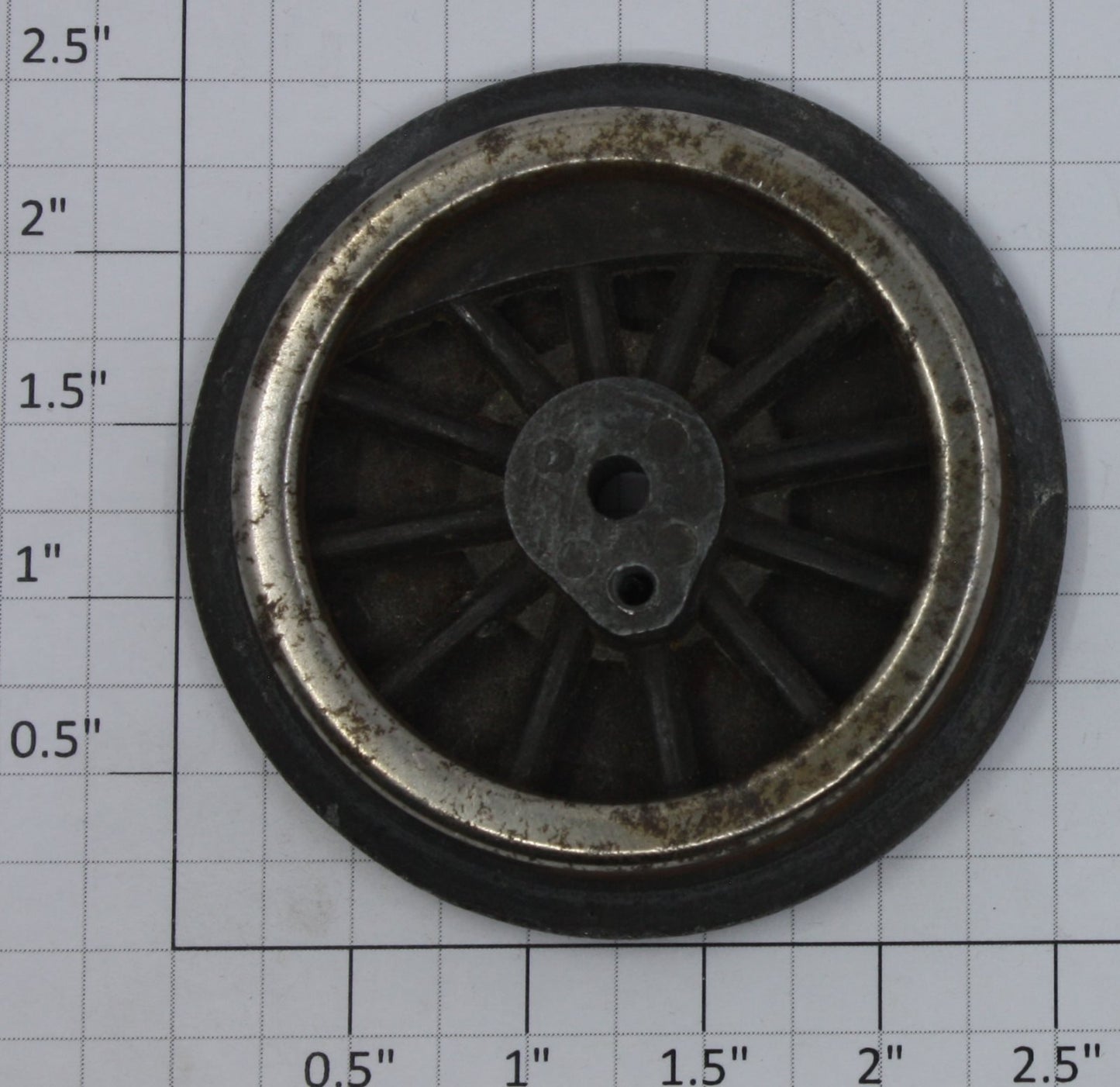 American Flyer 4696-6 Black Spoked 2-1/2" Std. Gauge Steam Loco Wheel w/Gear