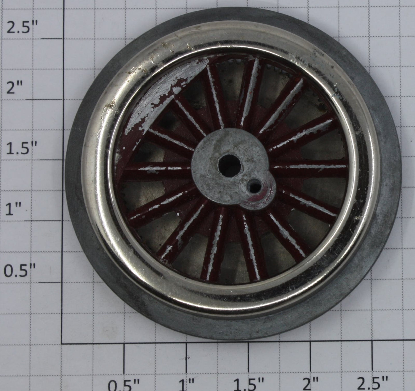 Lionel 400E-69 Red Spoked 2-3/4" Std. Gauge Steam Loco Gear Wheel (4-40 Thread)