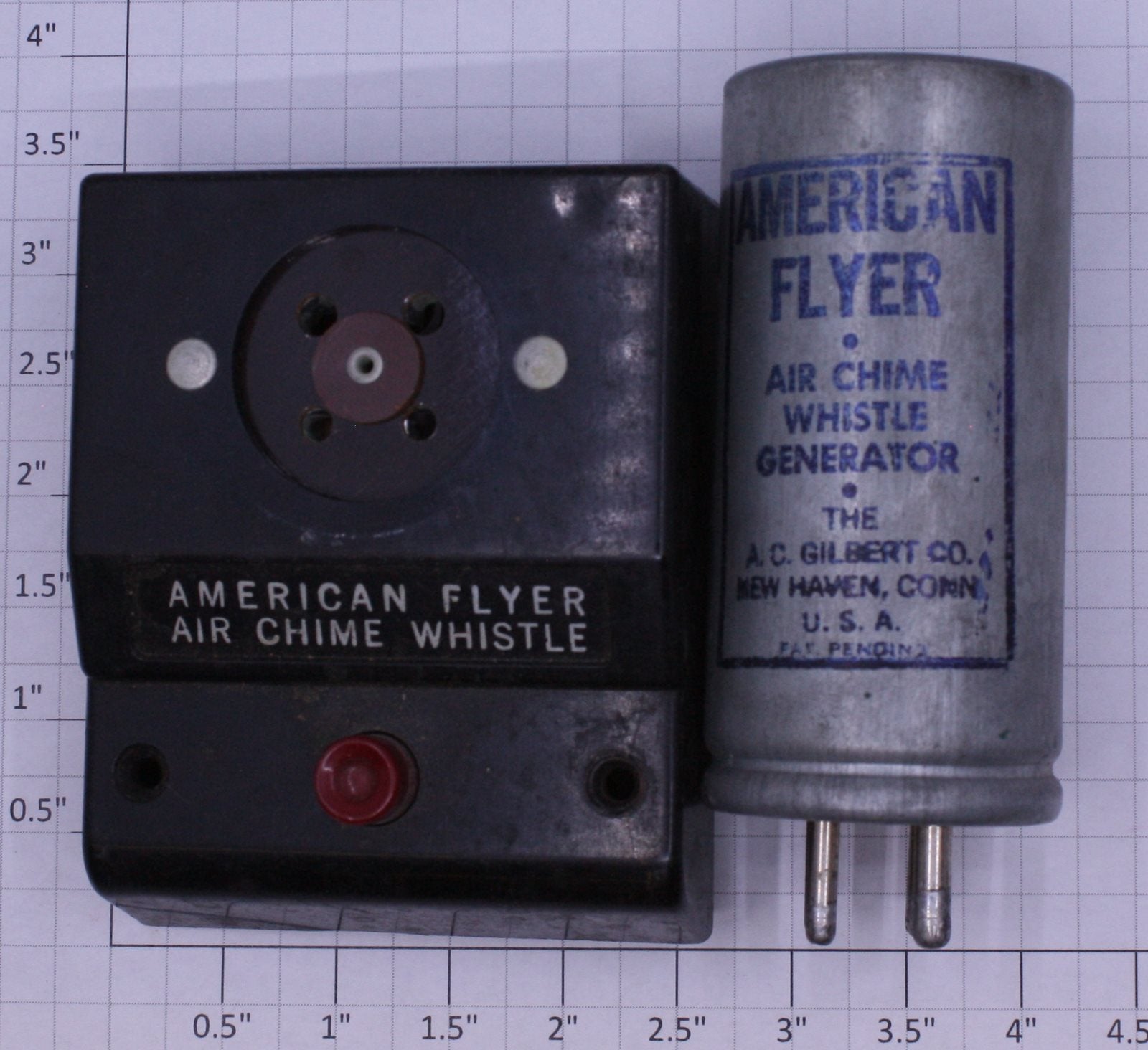 American Flyer XA10961 S Gauge Black Air Chime Whistle Control Base w/ Generator