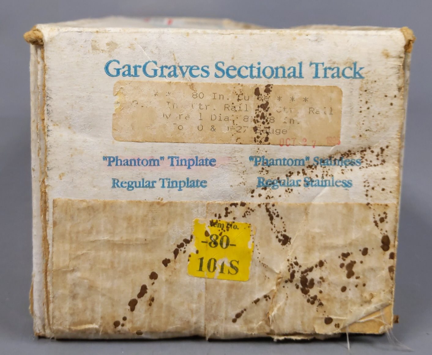 Gargraves 80-101S O 3 Rail Phantom Tinplate 80