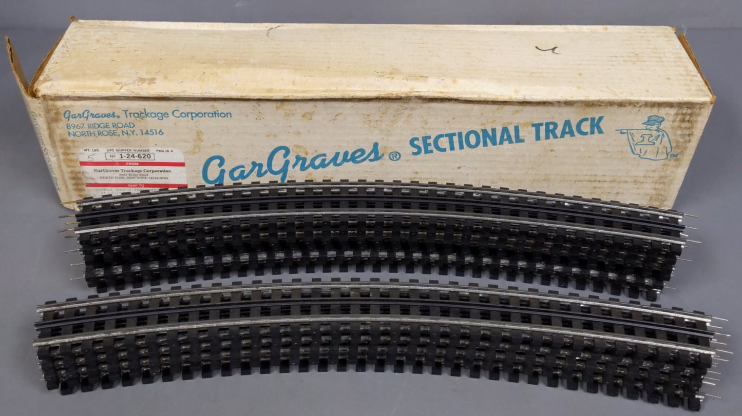 Gargraves 80-101S O 3 Rail Phantom Tinplate 80" Curve Tie Sectional Track (12)