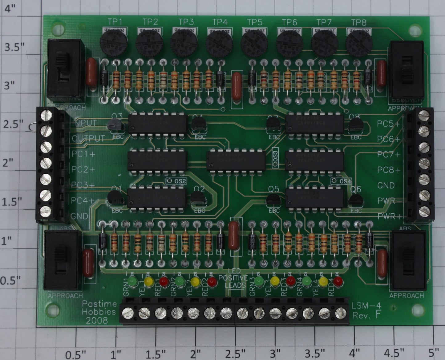 Pastime Hobbies LSM-4 Four Block LED Signal Module PCB Circuit Board