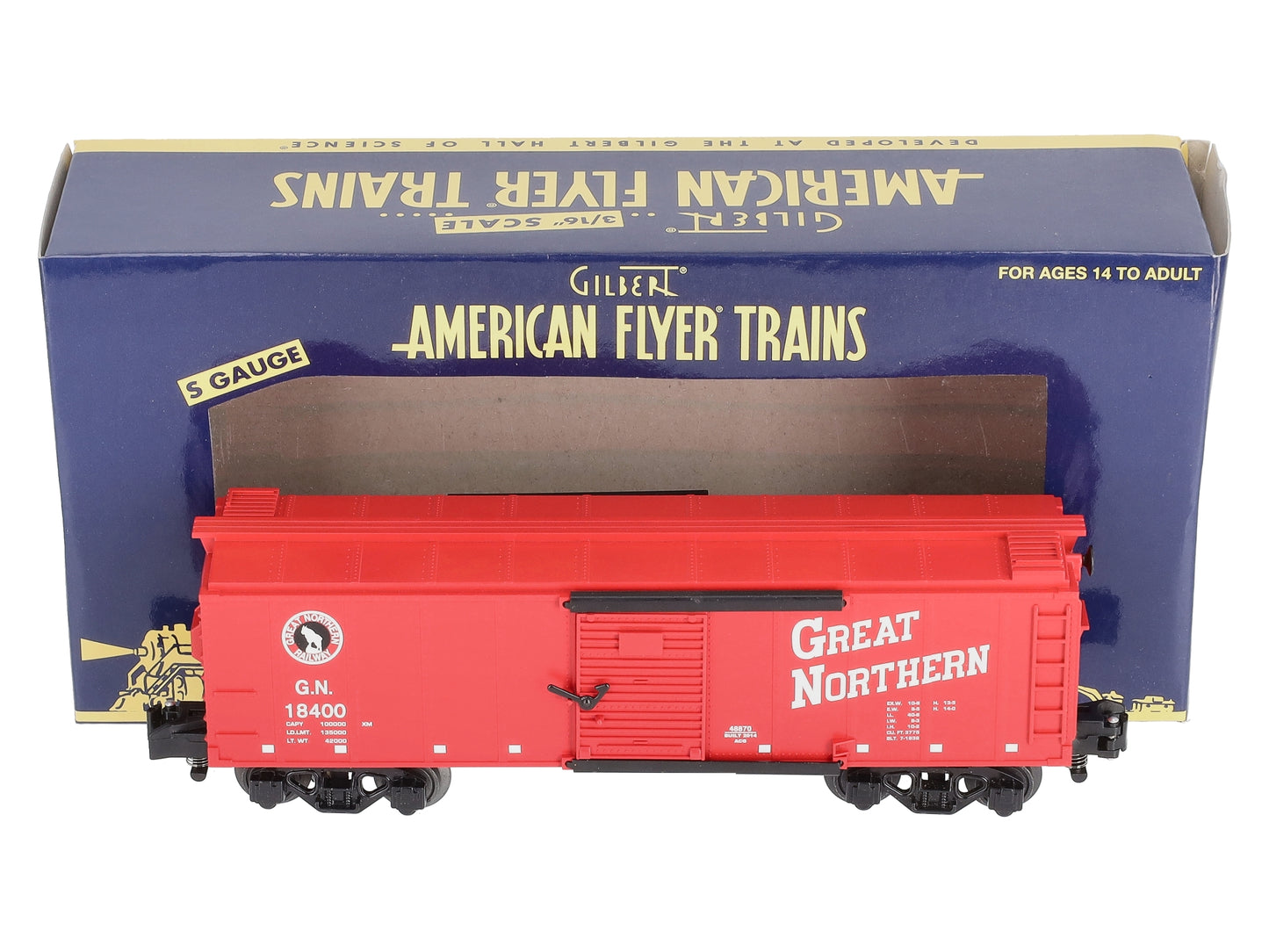 American Flyer 6-48870 S Scale Great Northern Steam RailSounds Boxcar #18400