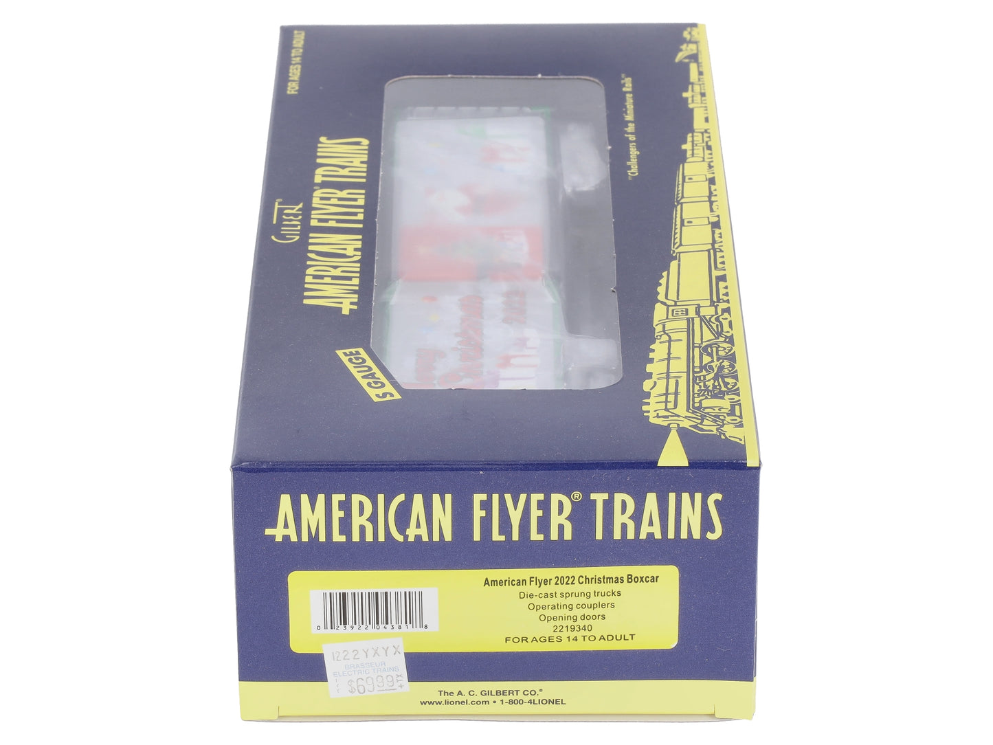 American Flyer 2219340 S Gauge 2022 Christmas Boxcar NIB
