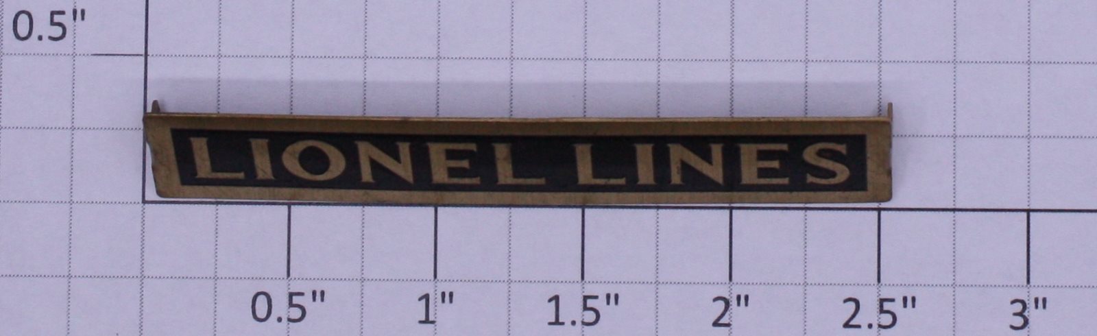 Lionel 392E-T10 Standard Gauge Brass/Black Lionel Lines Tender Nameplate