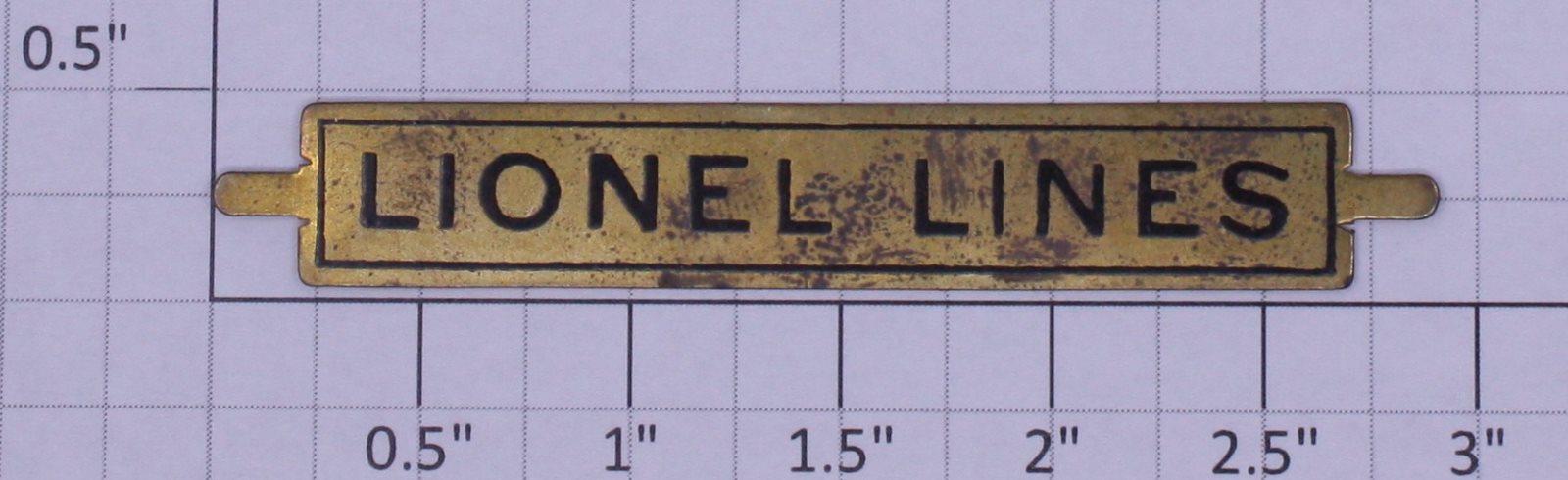 Lionel 400E-T10 Standard Gauge Lionel Lines Brass Tender Nameplate w Tabs
