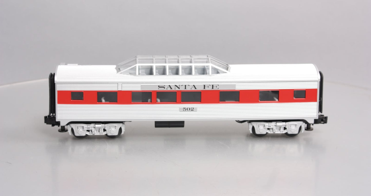 MTH 30-6012 O Gauge Santa Fe 0-27 Streamlined Vista Dome Car #502 LN/Box