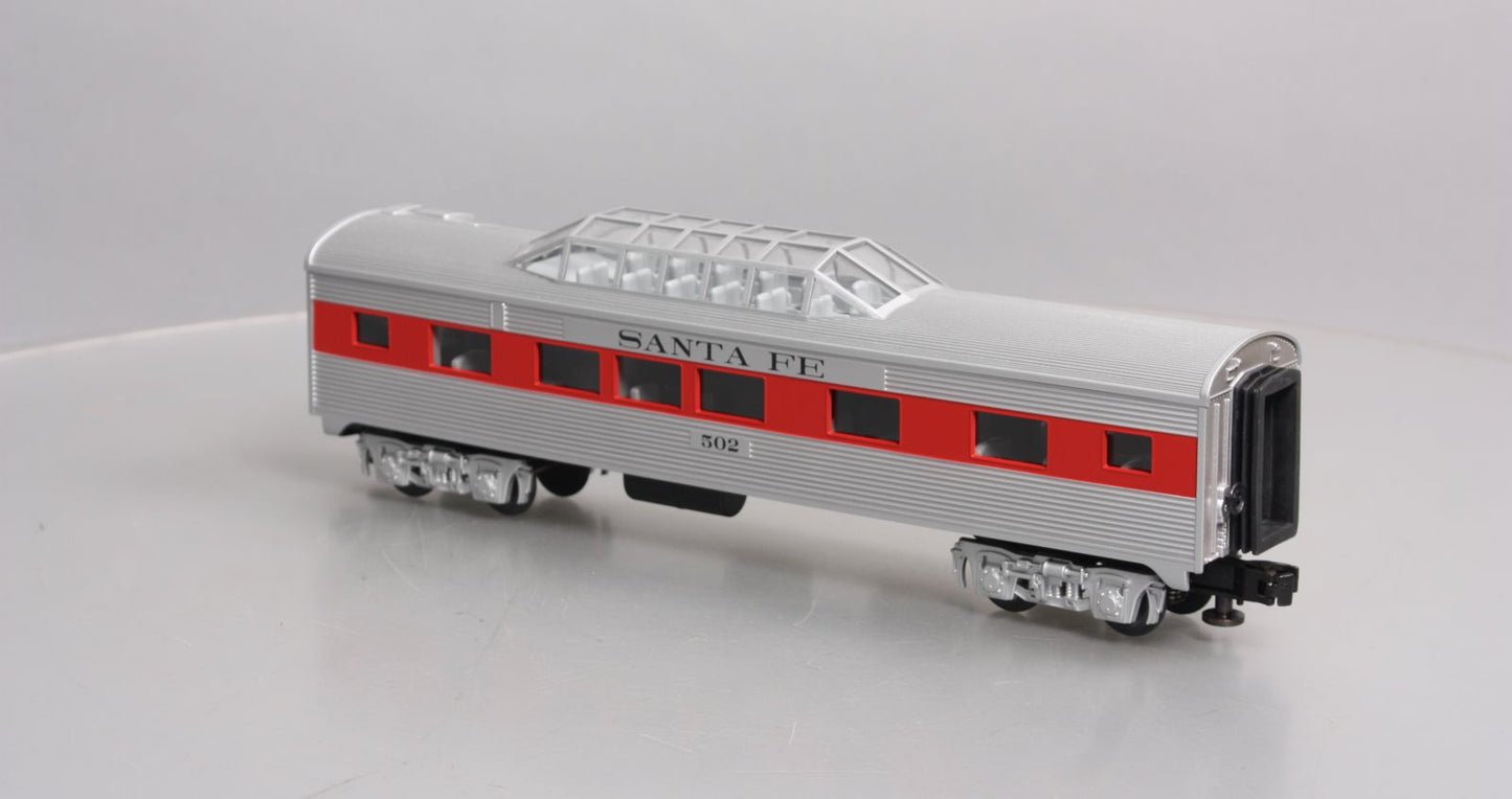 MTH 30-6012 O Gauge Santa Fe 0-27 Streamlined Vista Dome Car #502 LN/Box