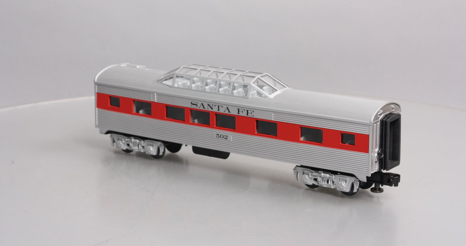 MTH 30-6012 O Gauge Santa Fe 0-27 Streamlined Vista Dome Car #502 LN/Box