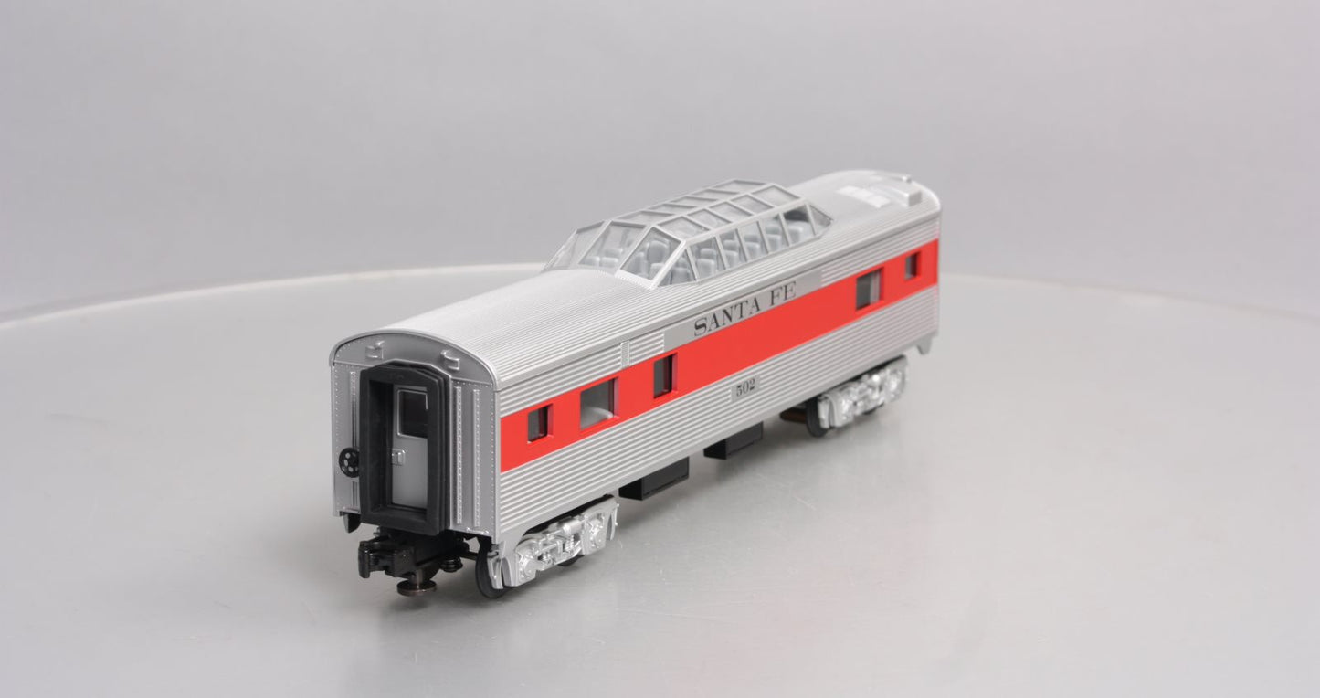 MTH 30-6012 O Gauge Santa Fe 0-27 Streamlined Vista Dome Car #502 LN/Box
