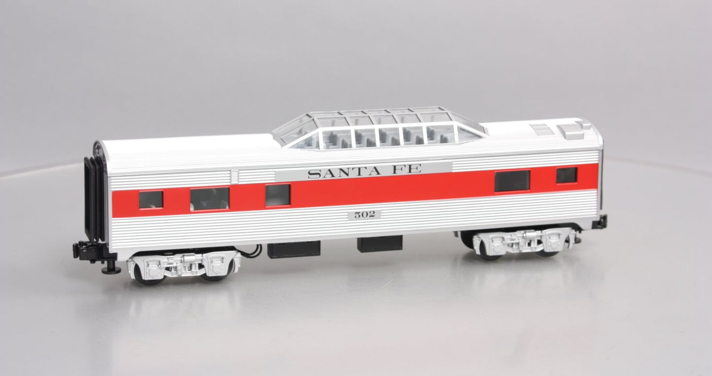 MTH 30-6012 O Gauge Santa Fe 0-27 Streamlined Vista Dome Car #502 LN/Box