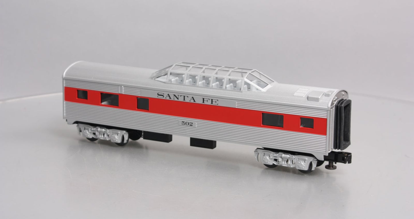 MTH 30-6012 O Gauge Santa Fe 0-27 Streamlined Vista Dome Car #502 LN/Box