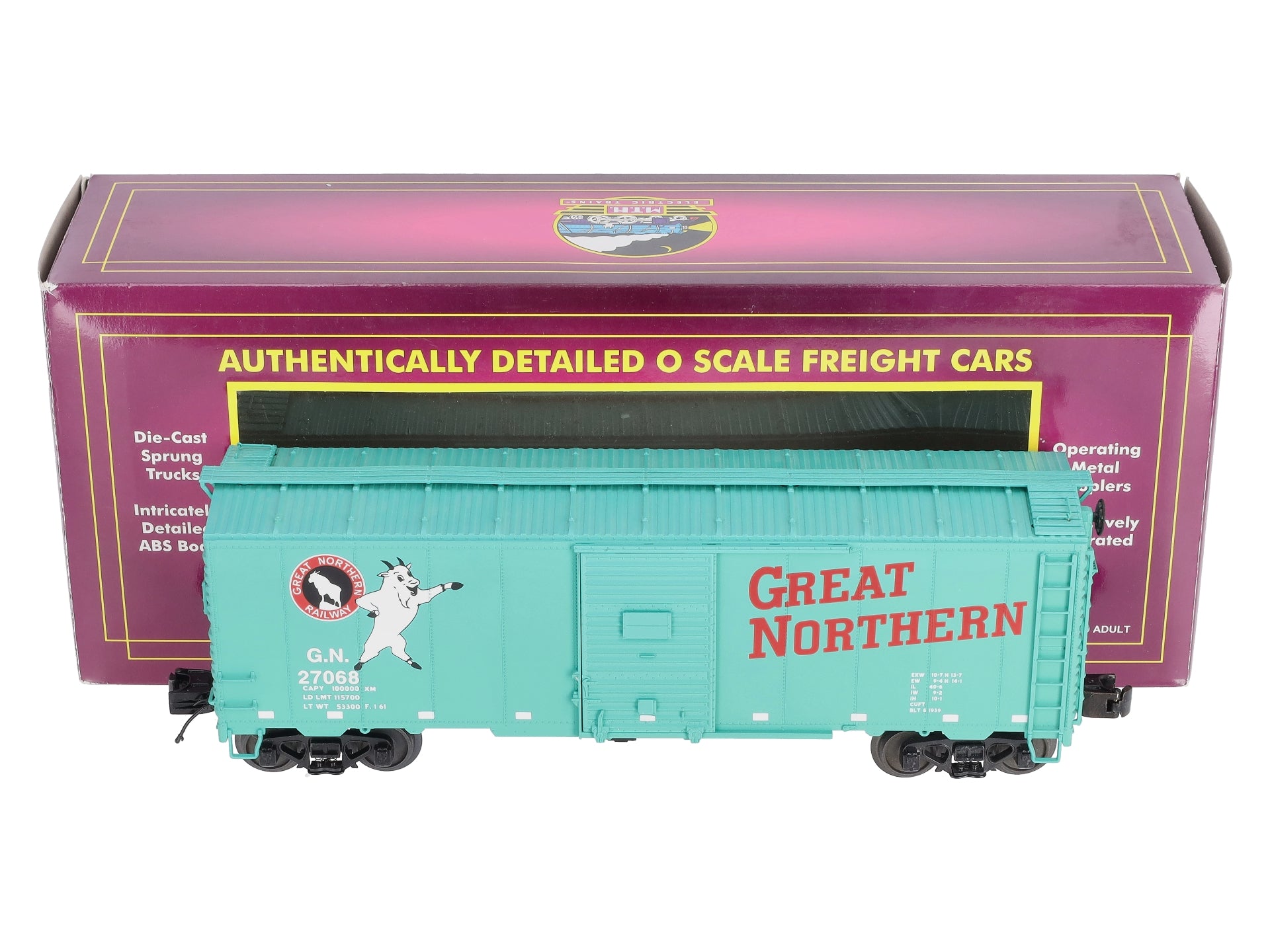 MTH 20-93420 O Gauge Great Northern 40’ AAR Box Car #27068