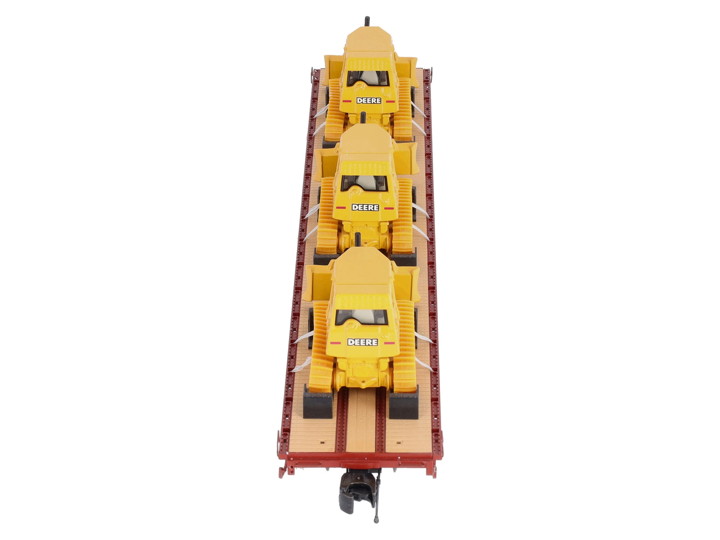 MTH 20-98640 O Western Maryland 60’ Flat Car with 3 John Deere 650H Bull Dozers LN/Box