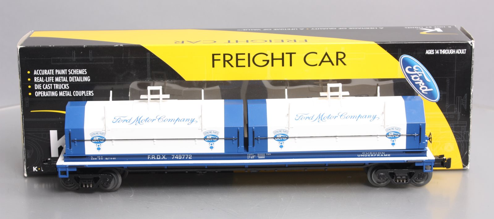 K-Line 6-22524 O Gauge Ford Gondola with Steel Coils & Covers #749772