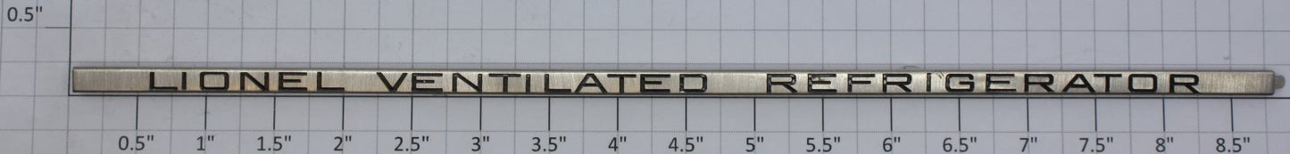 Lionel 214R-10 Nickel Ventilated Refrigerator Nameplate with Tabs