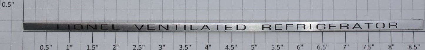Lionel 214R-10X Nickel Ventilated Refrigerator Nameplate with Adhesive Tape