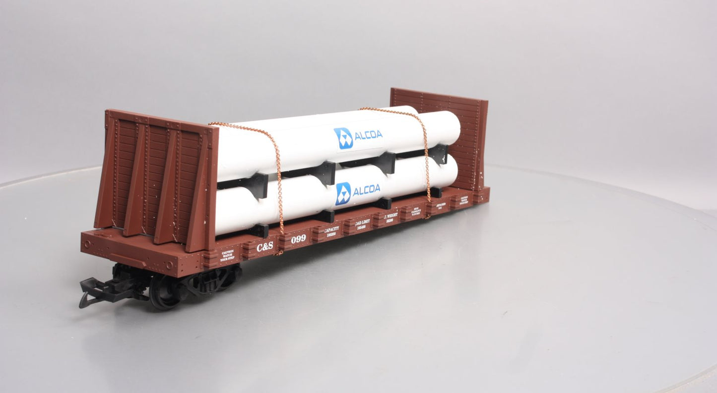 USA Trains R17617A G C&S Pipe Load Flat Cars (BC Red) #099