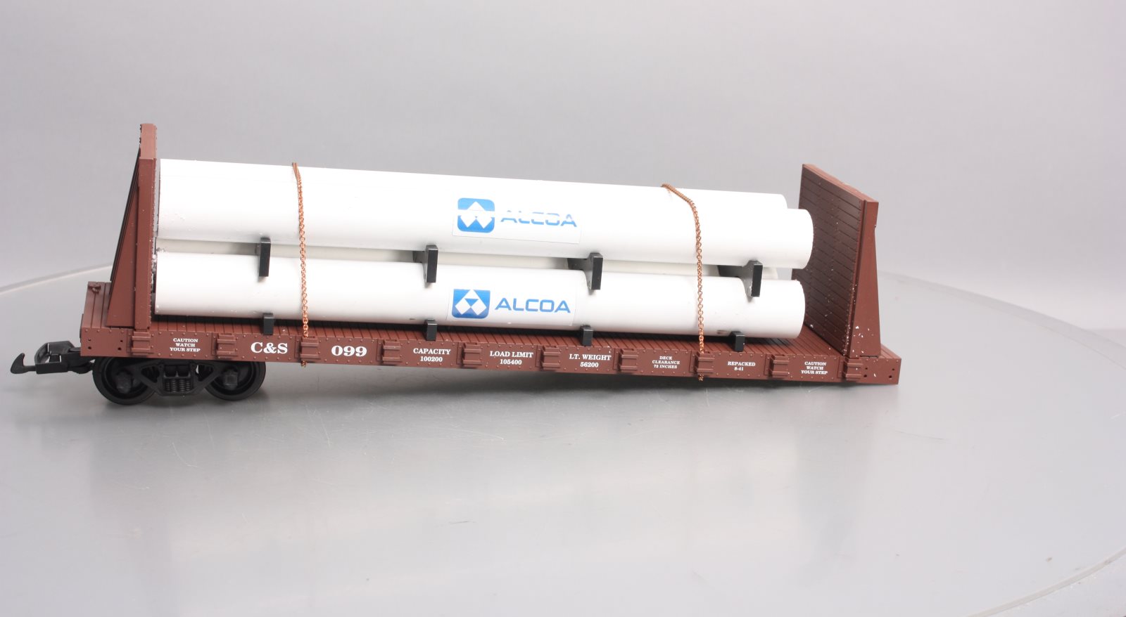 USA Trains R17617A G C&S Pipe Load Flat Cars (BC Red) #099