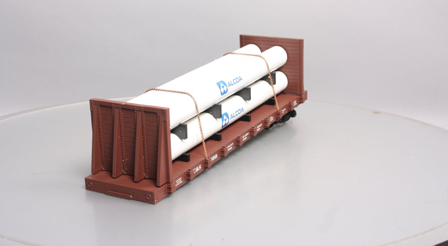 USA Trains R17617A G C&S Pipe Load Flat Cars (BC Red) #099