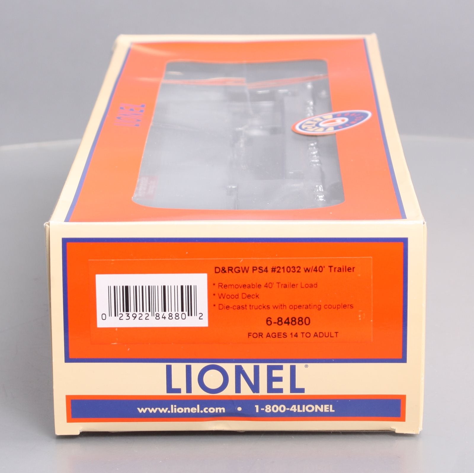 Lionel 6-84880 O Rio Grande PS-4 with 40' Trailer #21032