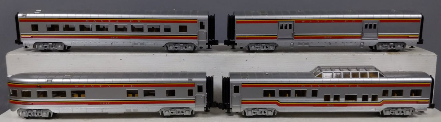 MTH 30-67057 O Santa Fe 60' Streamlined Passenger Set (Set of 4) LN/Box