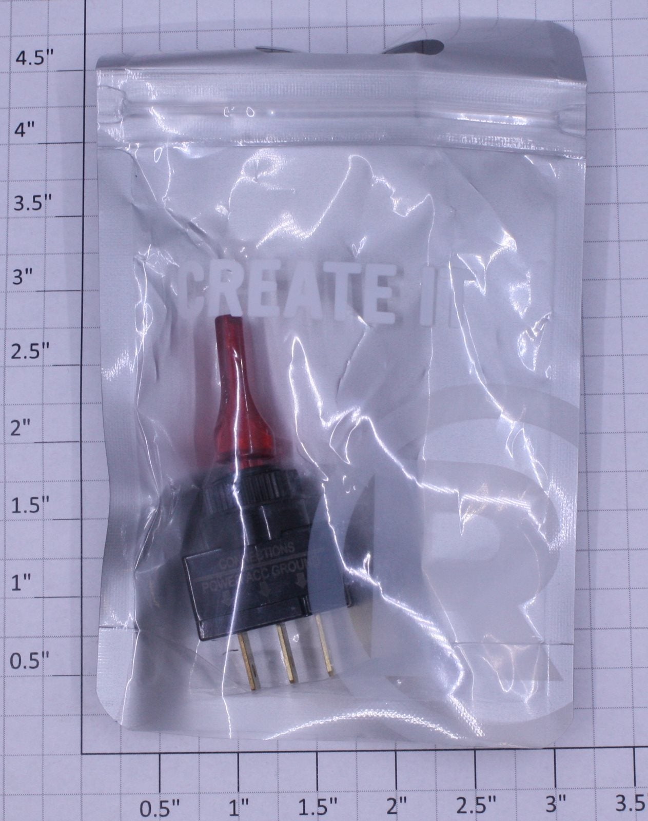 Radio Shack 2750010 SPST Red Duckbill Illuminated On/Off Toggle Switch