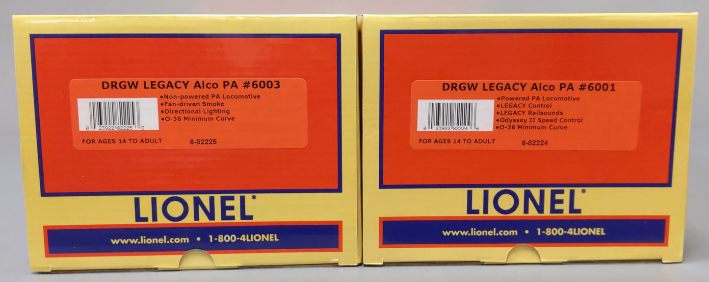 Lionel 6-82223 Rio Grande Legacy ALCO PA A-A Diesel Locomotive #6001/6003