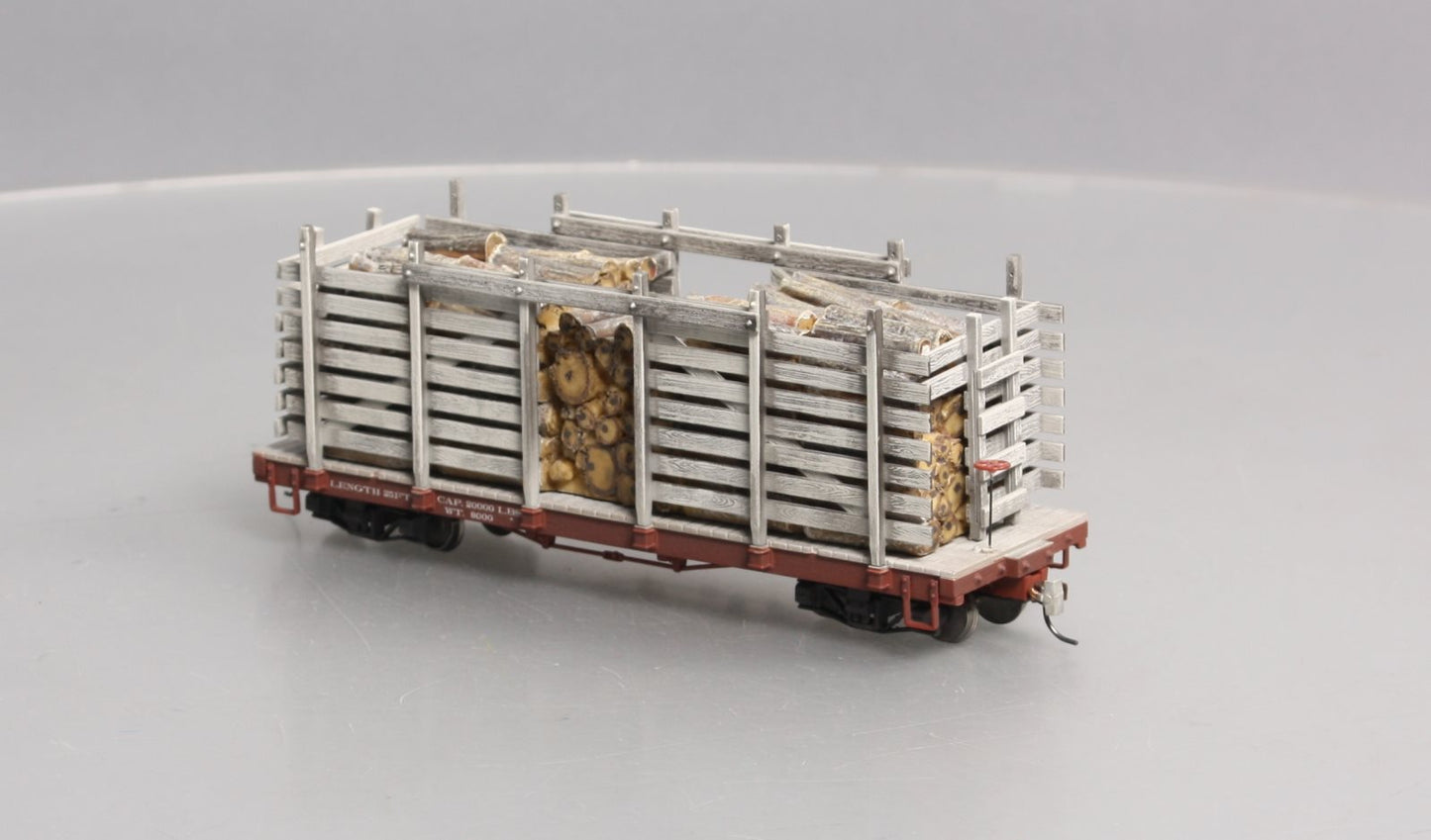 Bachmann 26899 On30 Painted & Unlettered Pulpwood Car w/ Cast Resin Load