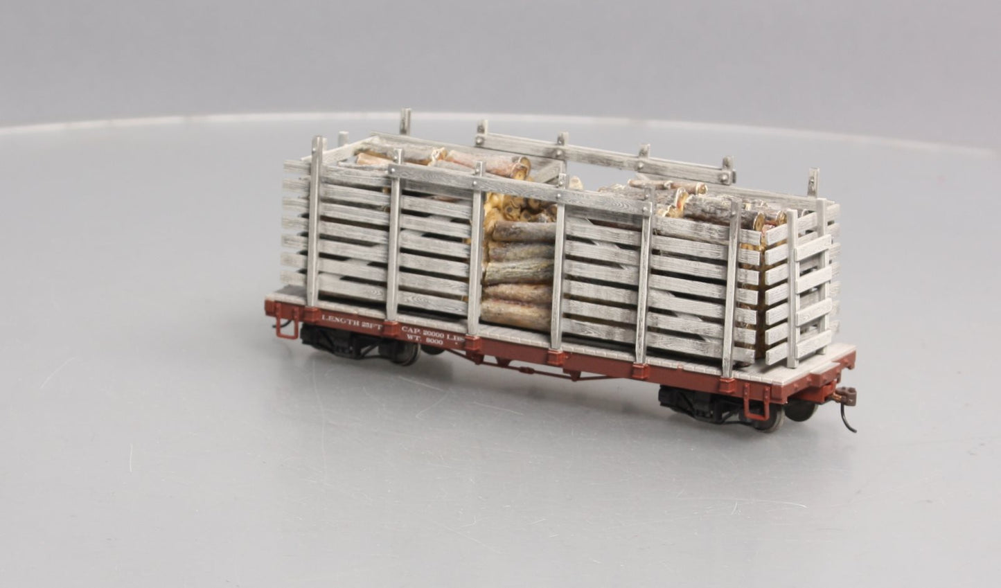 Bachmann 26899 On30 Painted & Unlettered Pulpwood Car w/ Cast Resin Load