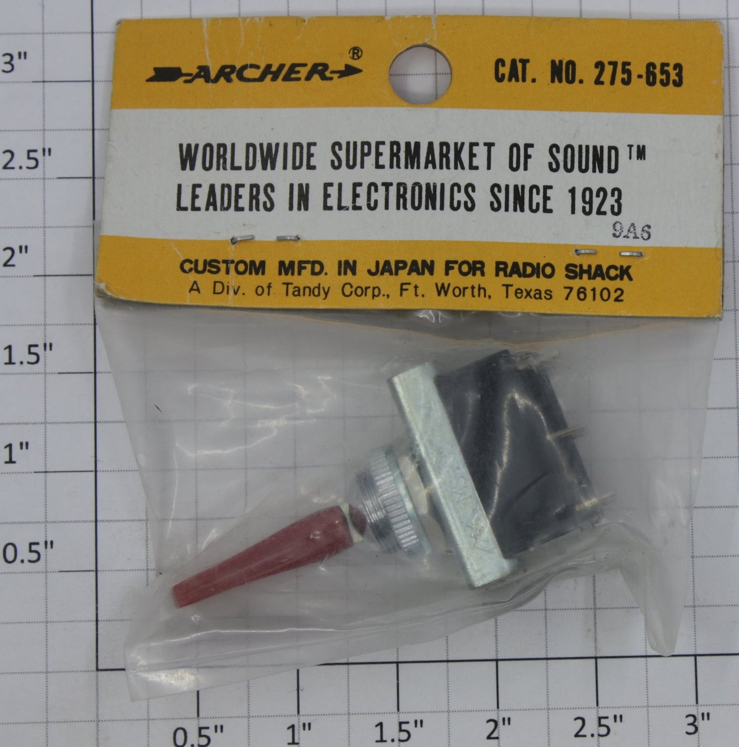 Radio Shack 275-653 SPST Red Flat Lever On/Off Toggle Switch
