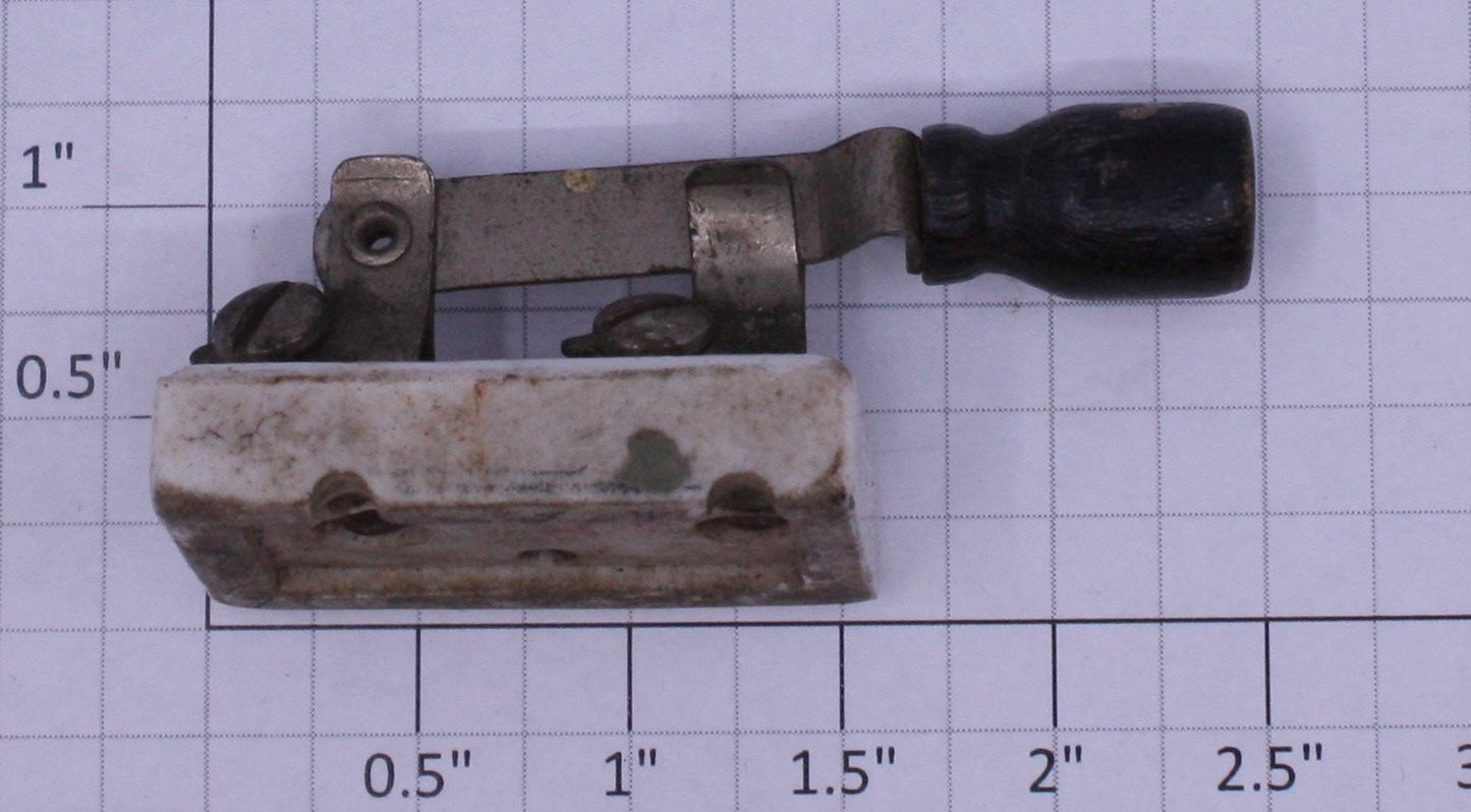 Acme 0827-16 Vintage SPST Knife Switch with Ceramic Base and Wooden Handle