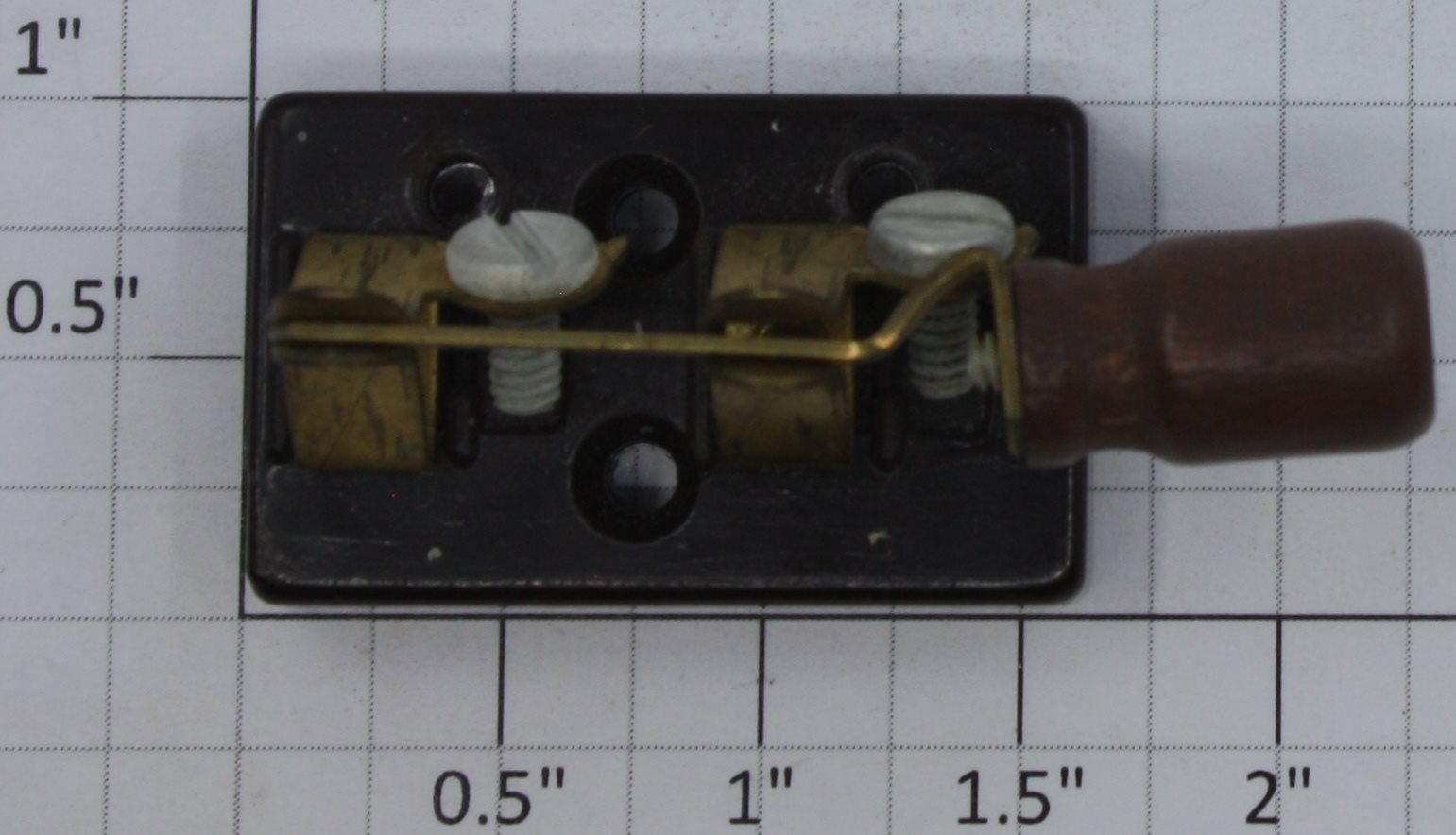 Acme 0827-18 Vintage SPST Knife Switch with Plastic Base and Wooden Handle