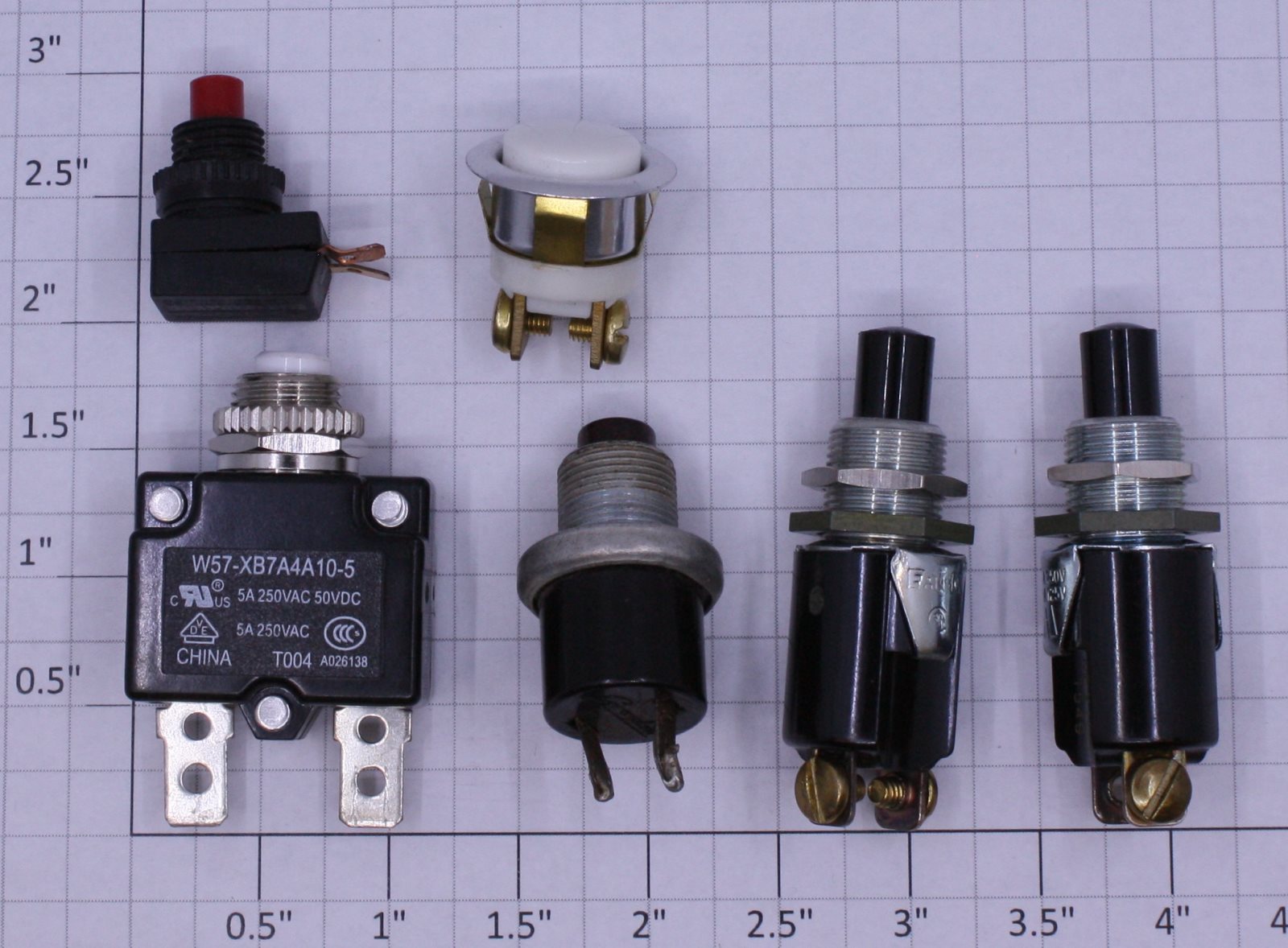 Acme 0827-11 Momentary Push Button Switch Assortment (Pack of 6)