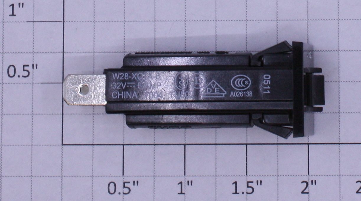 Tyco W28-XQ1A-6 6A @ 32VDC Push-In Circuit Breaker