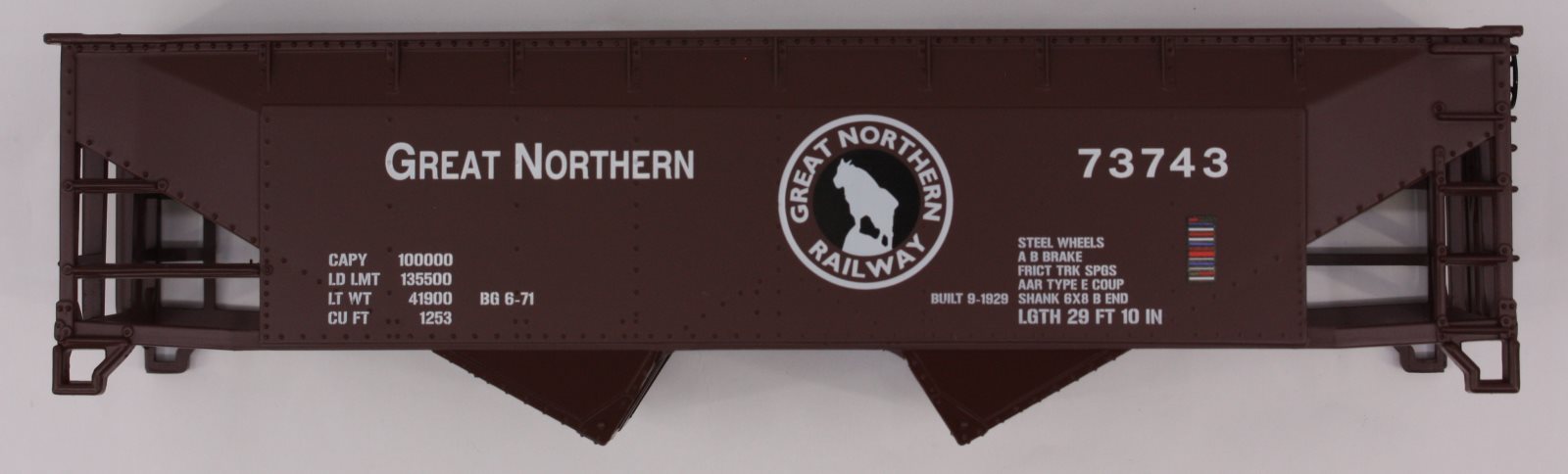 Lionel 22148-2 K-Line Great Northern Railway Tuscan Operating Hopper Shell