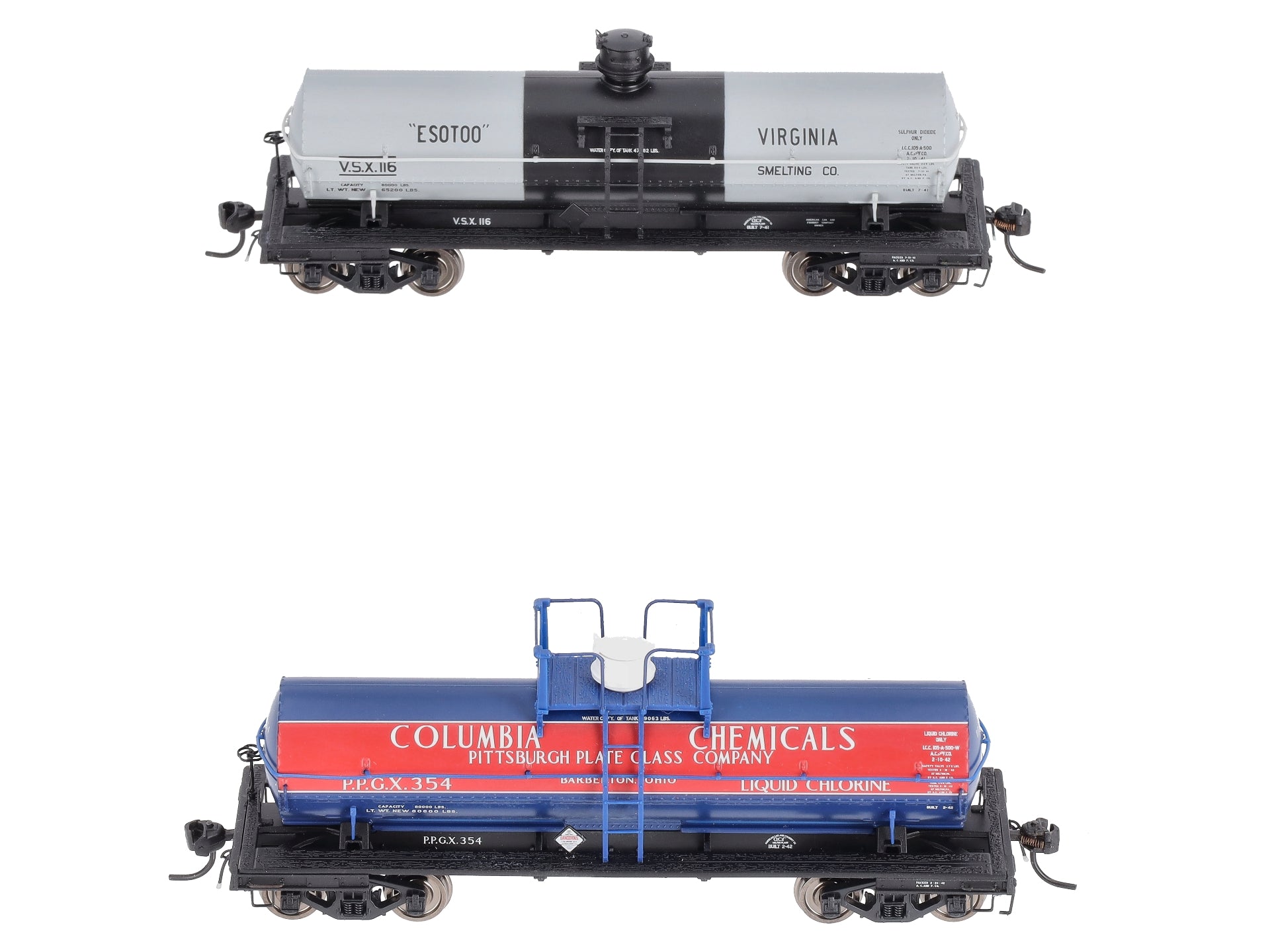 Broadway Limited 7661 HO PPGX/VSX 1940s Scheme 6000 Gallon Tank Car (Set of 2)