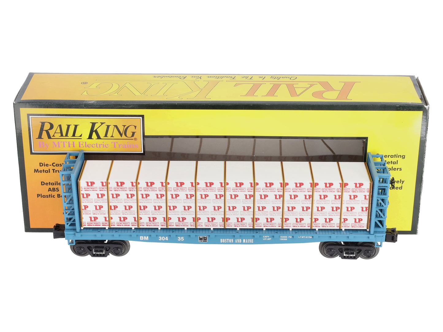 MTH 30-76489 O B&M Bulkhead Flat w/Lumber Load